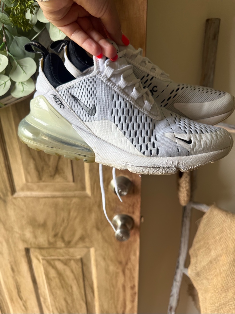 Nike Air Max 270 White Black with Translucent Yellow Heel